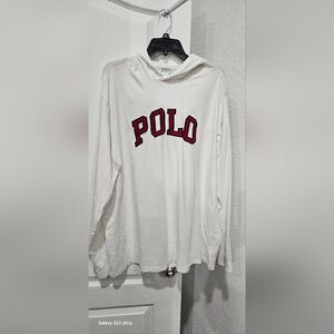 Polo White Long Sleeve Hoodie